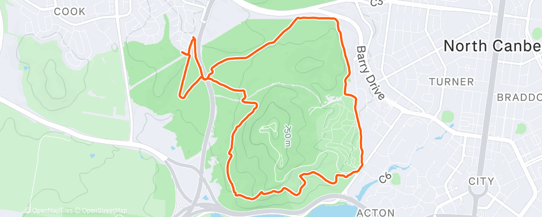 Карта физической активности (Evening Trail Run)