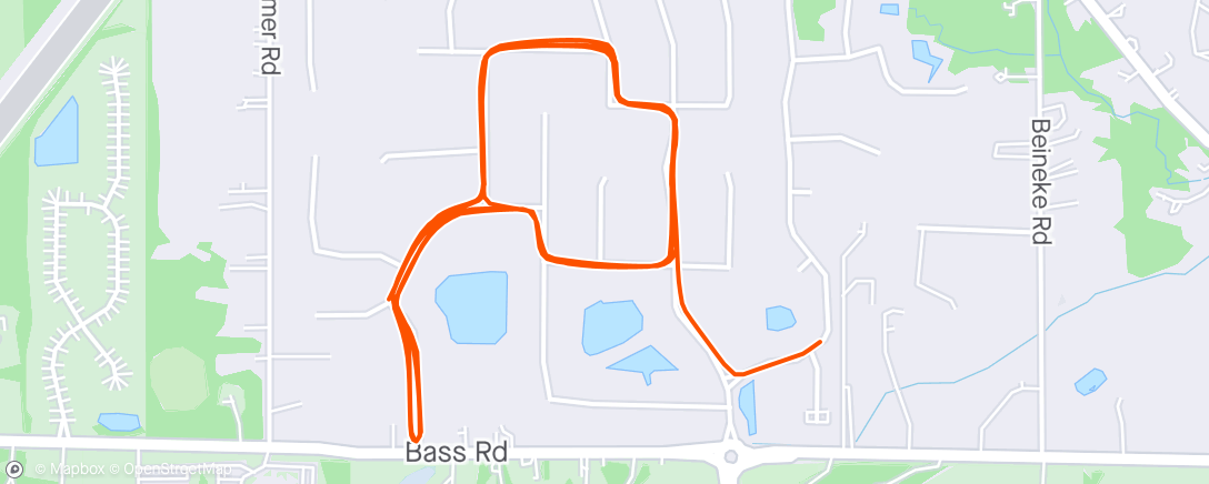 Map of the activity, 25 min tempo