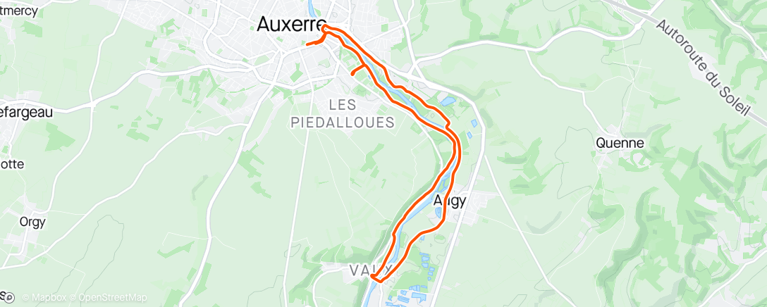 Map of the activity, 7kms allure soutenue