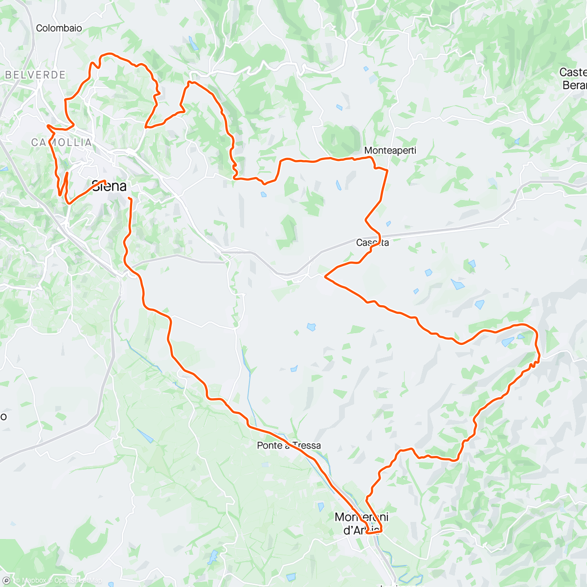 Map of the activity, Strade Bianche recon 🌄😍