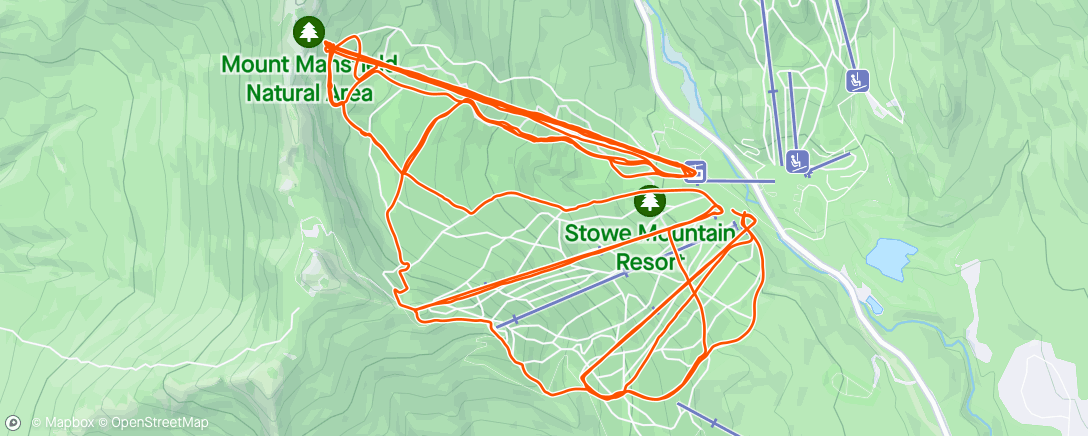 Map of the activity, Stowe Alpine Ski