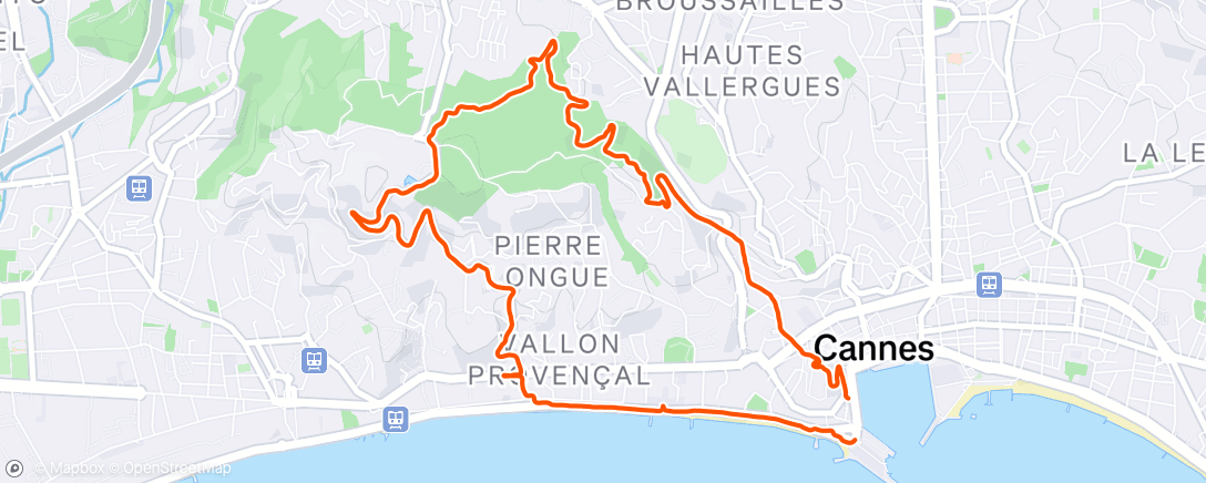 Map of the activity, Course à pied le matin