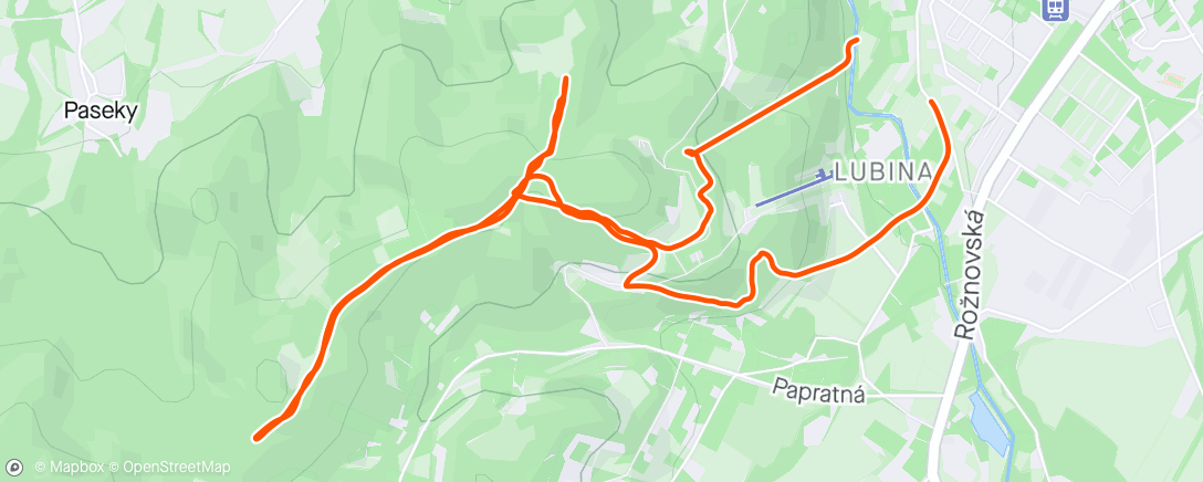 Map of the activity, Poběhat Horečky🏃‍♂️