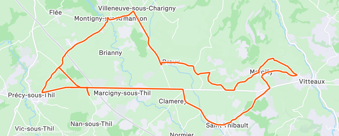 Map of the activity, Sortie vélo dans l'après-midi