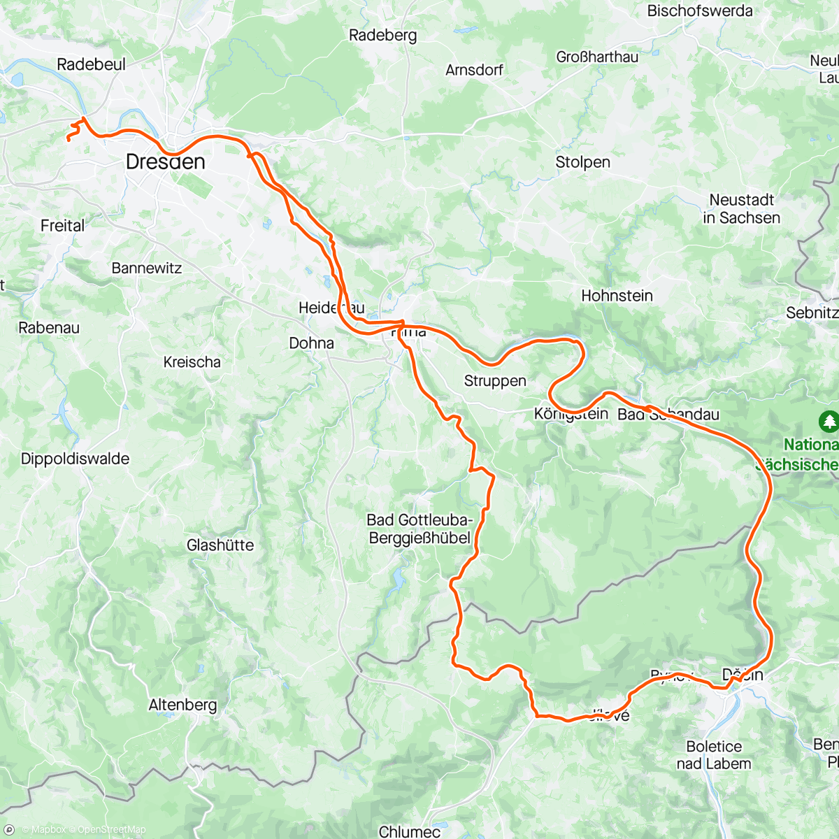 Map of the activity, Fahrt am Morgen…