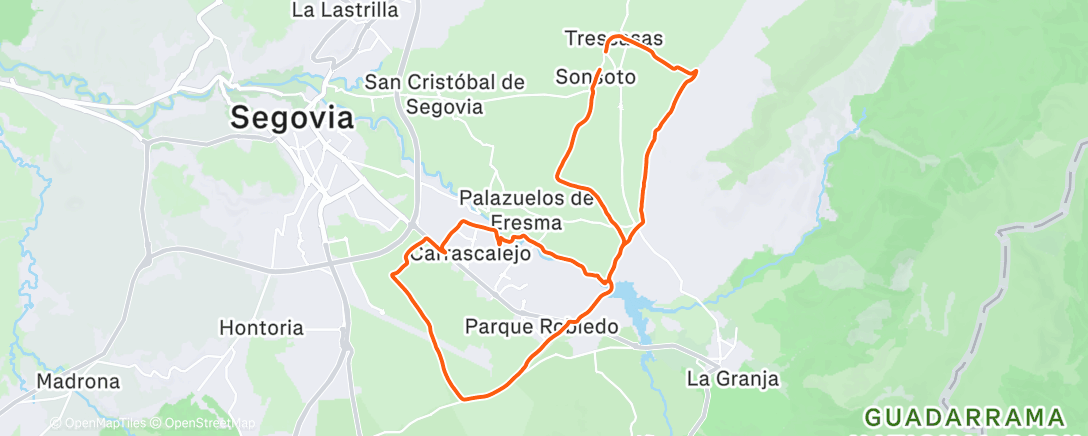 Map of the activity, Bicicleta de montaña por la tarde