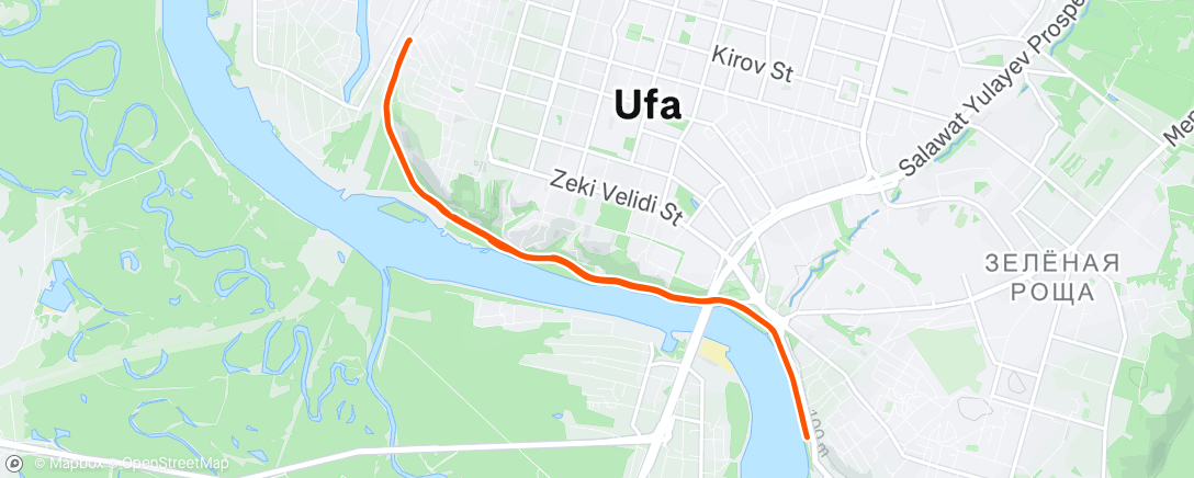 Map of the activity, Утренний забег