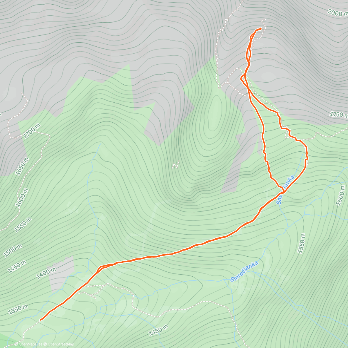 Map of the activity, Do dolinky pod Homolkou