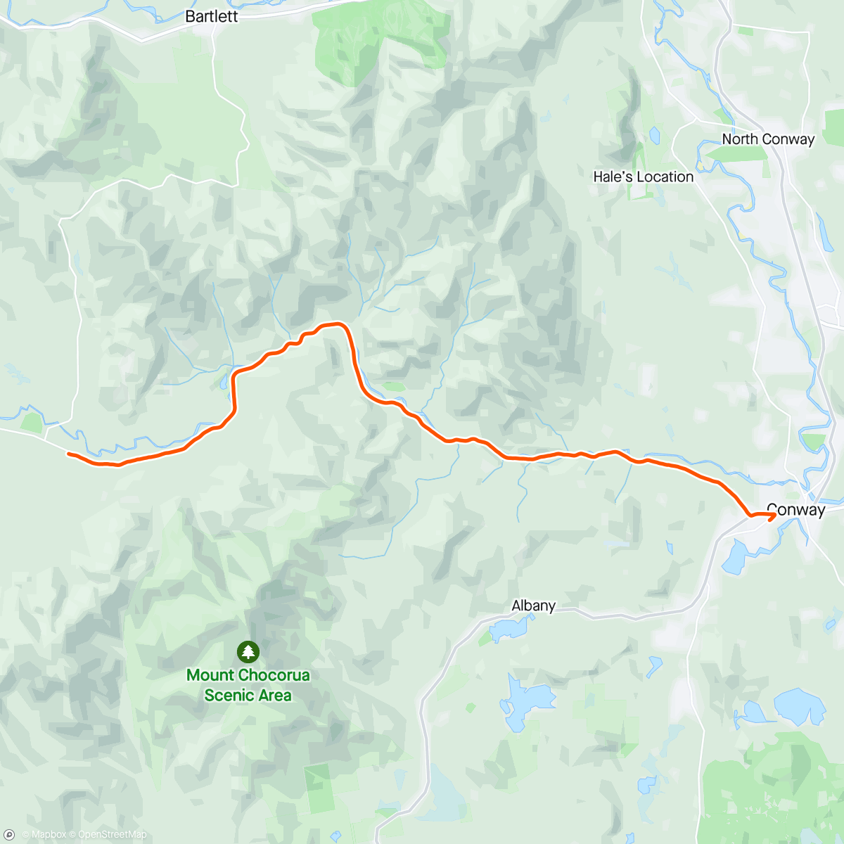 Kaart van de activiteit “Revel White Mountains Half Marathon”