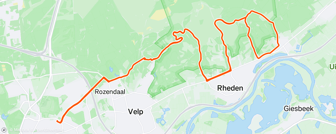 Map of the activity, Evening Ride
