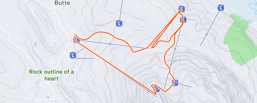 Map of the activity, Lunch Alpine Ski