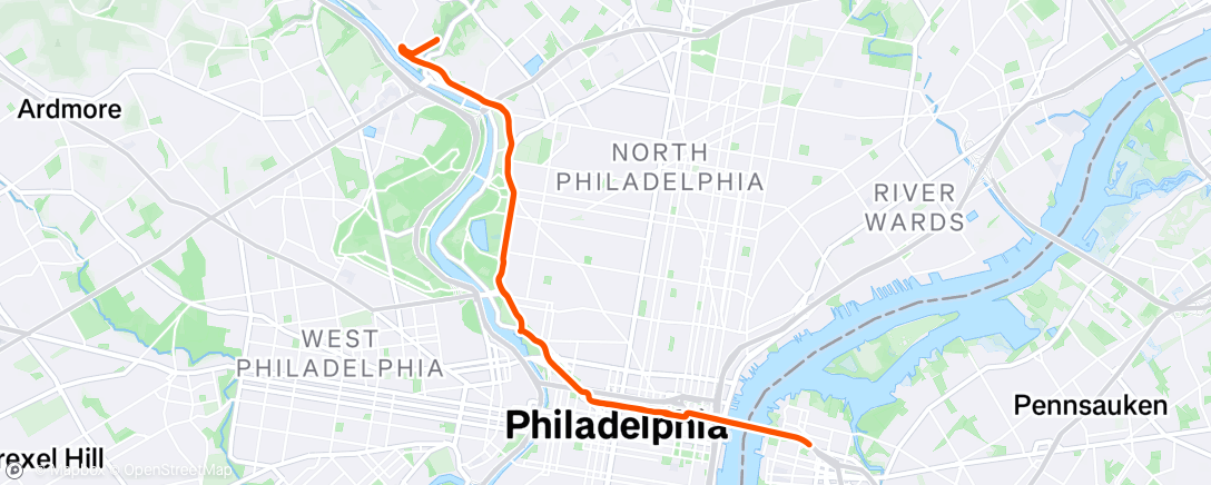 Map of the activity, Evening Run