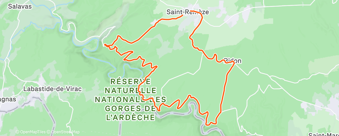 Map of the activity, Sortie vélo dans l'après-midi