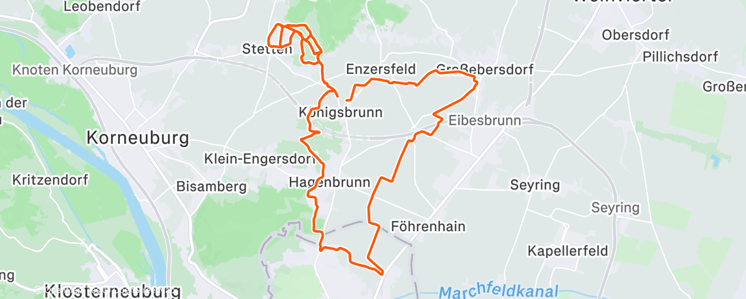 Map of the activity, Mountainbike-Fahrt zur Mittagszeit