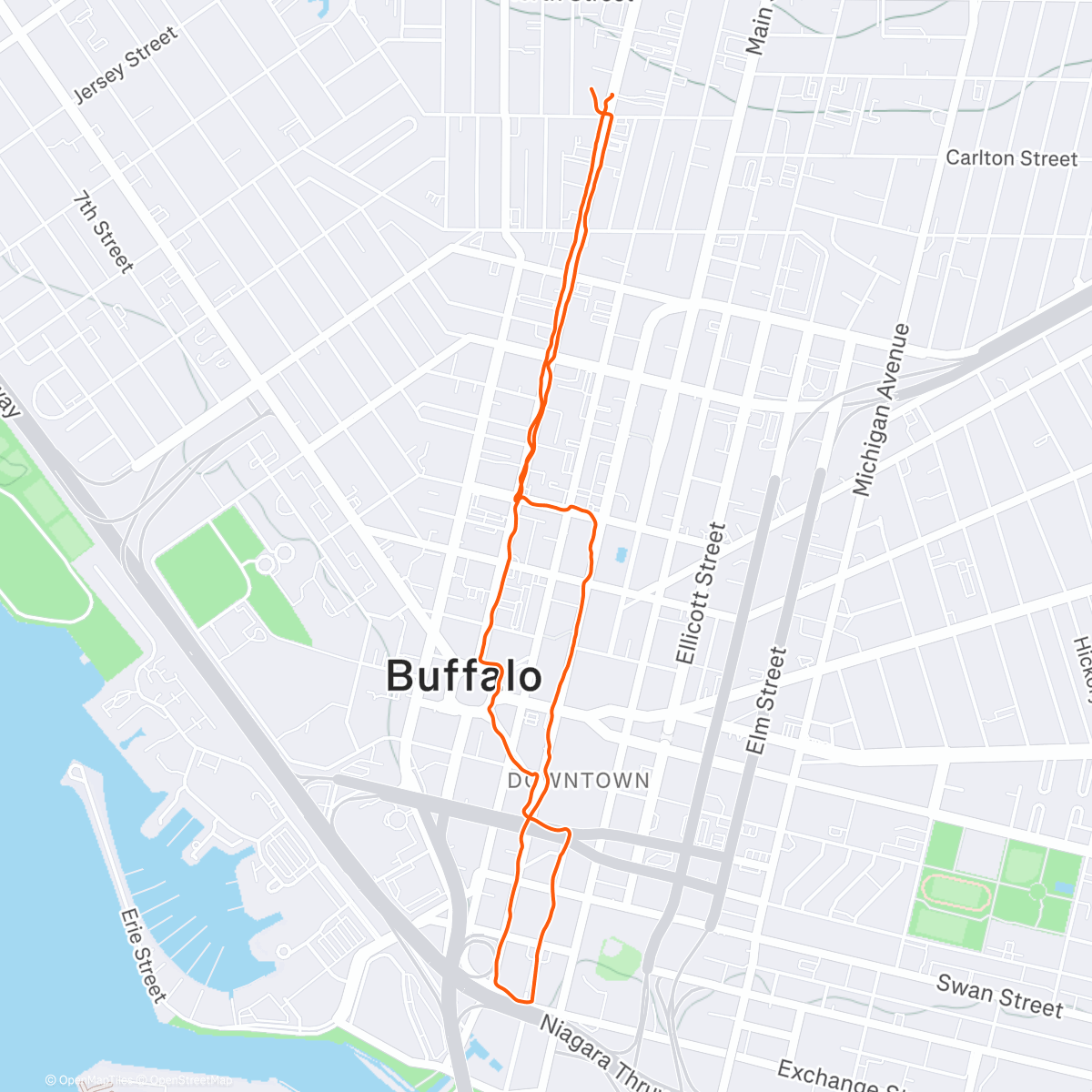 Map of the activity, Lunch Run