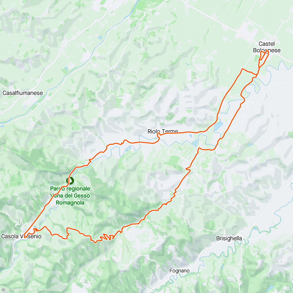 Mapa da atividade, 50km di Romagna