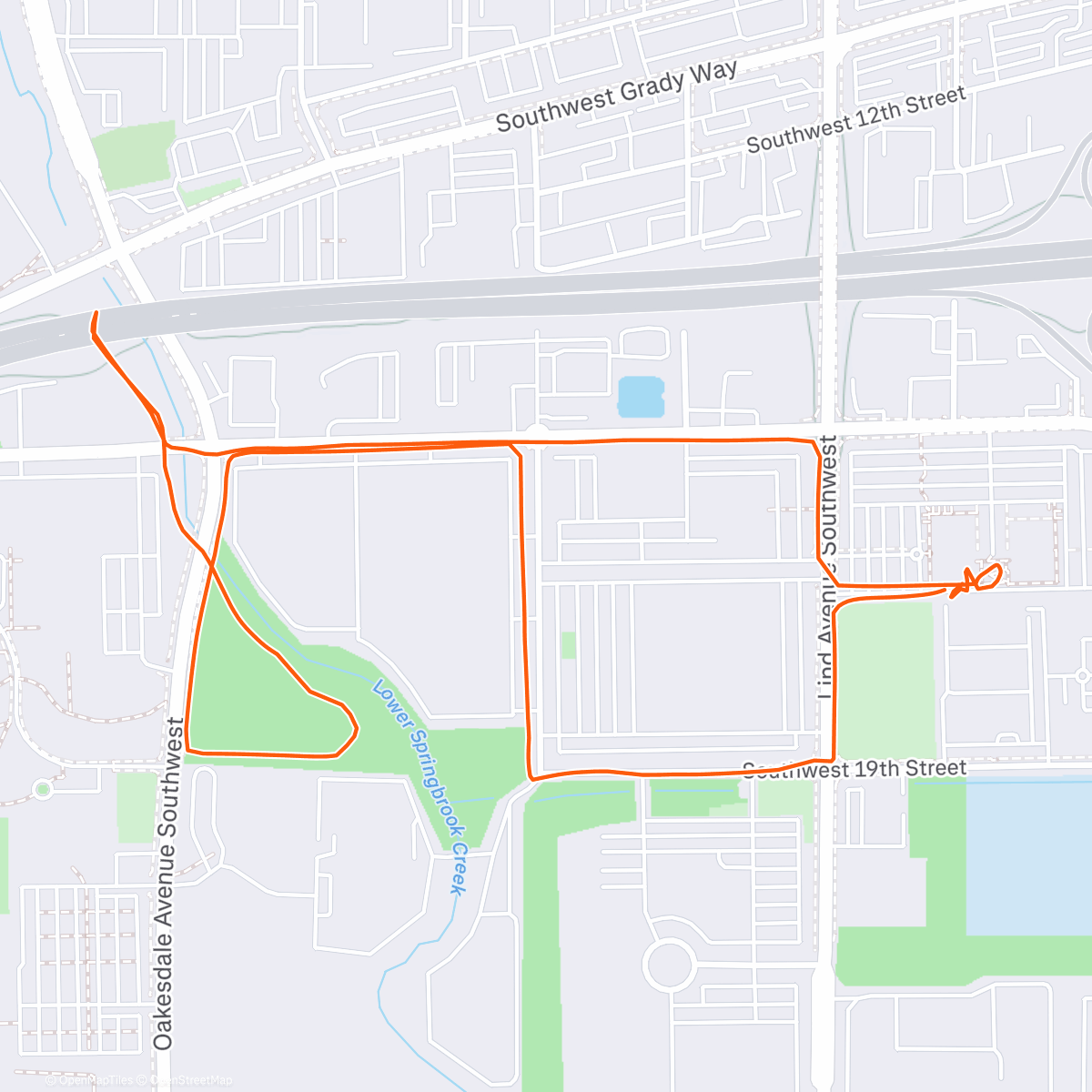 Map of the activity, Afternoon Run