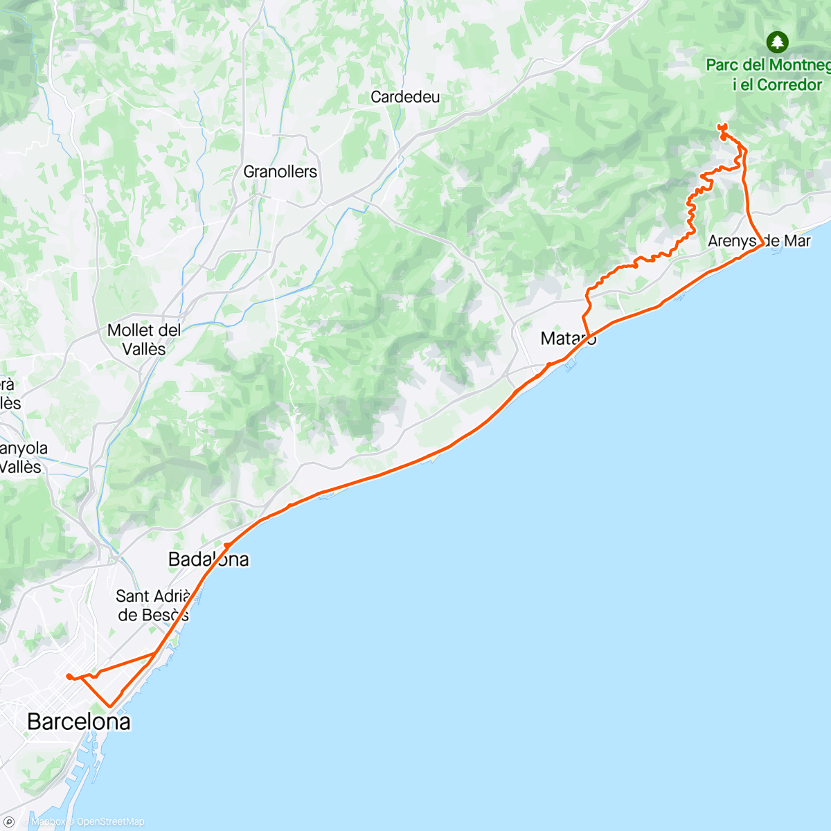 Map of the activity, Familia Unida Ride