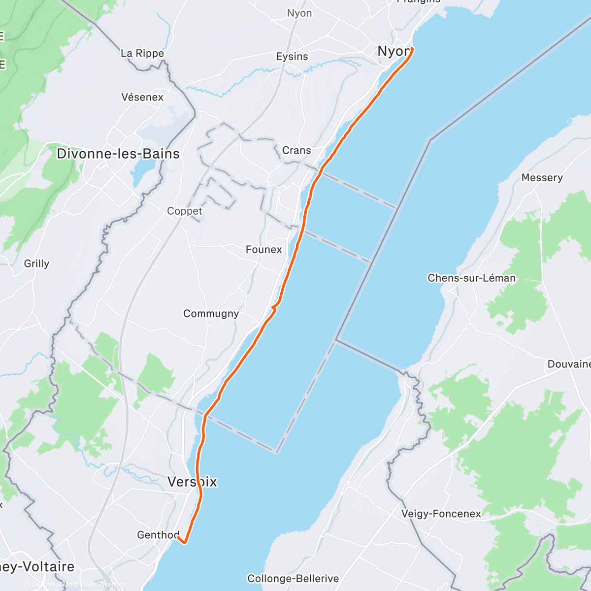 Map of the activity, Creux de Genthod - Nyon