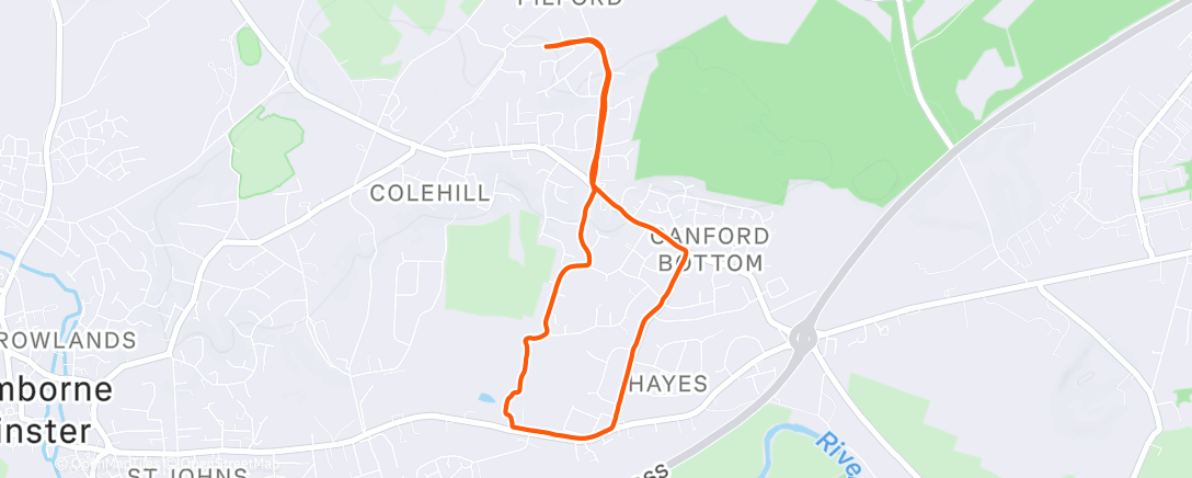 Map of the activity, Evening Run