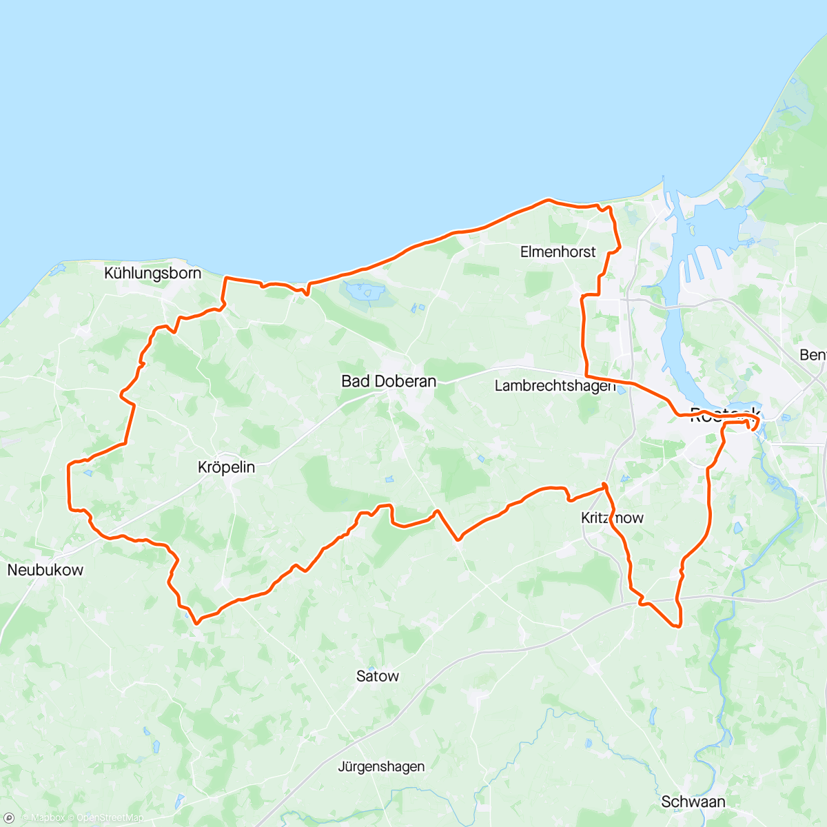 Map of the activity, Bad Doberan umzingelt