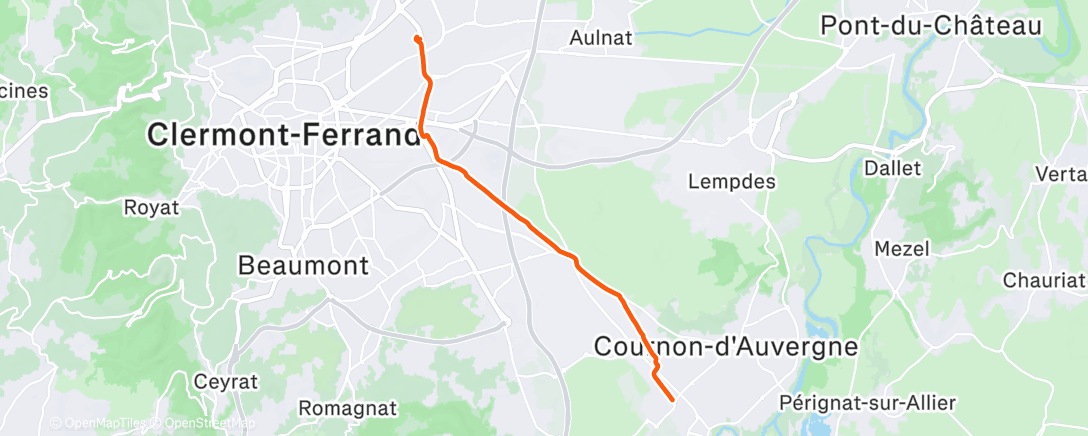 Map of the activity, Sortie vélo le matin