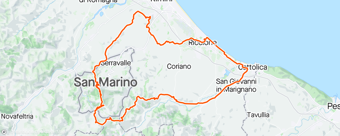 Map of the activity, Riccione monte Scudo San Marino Ventoso con pranzo in agriturismo