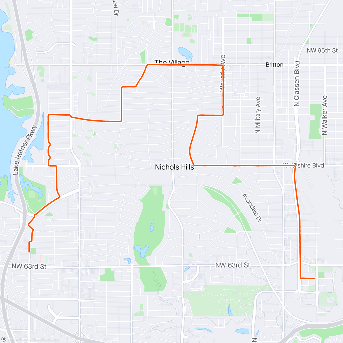 Mapa da atividade, Oklahoma City Memorial Marathon Relay: Leg 3