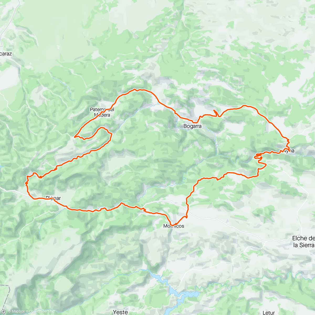 Map of the activity, Gran fondo sierra de Albacete