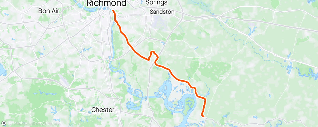 Map of the activity, Cap Trail intervals