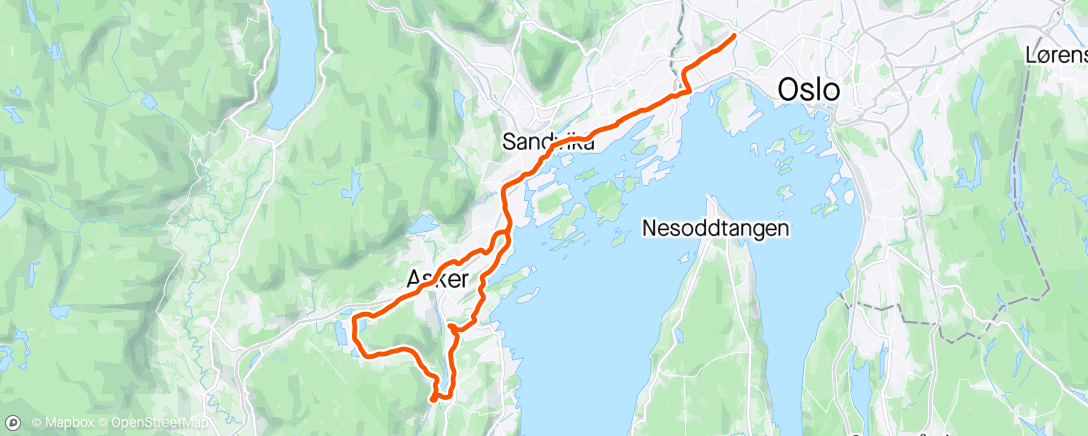Map of the activity, Dikemarkrunden - motvind ut
