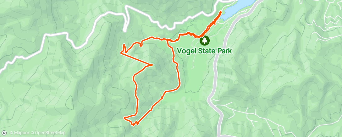 Map of the activity, Vogel State Park Bear Hair Gap Trail- A perfect hike in memory of boy sweetest boy Parker Delgado...he was with me in spirit