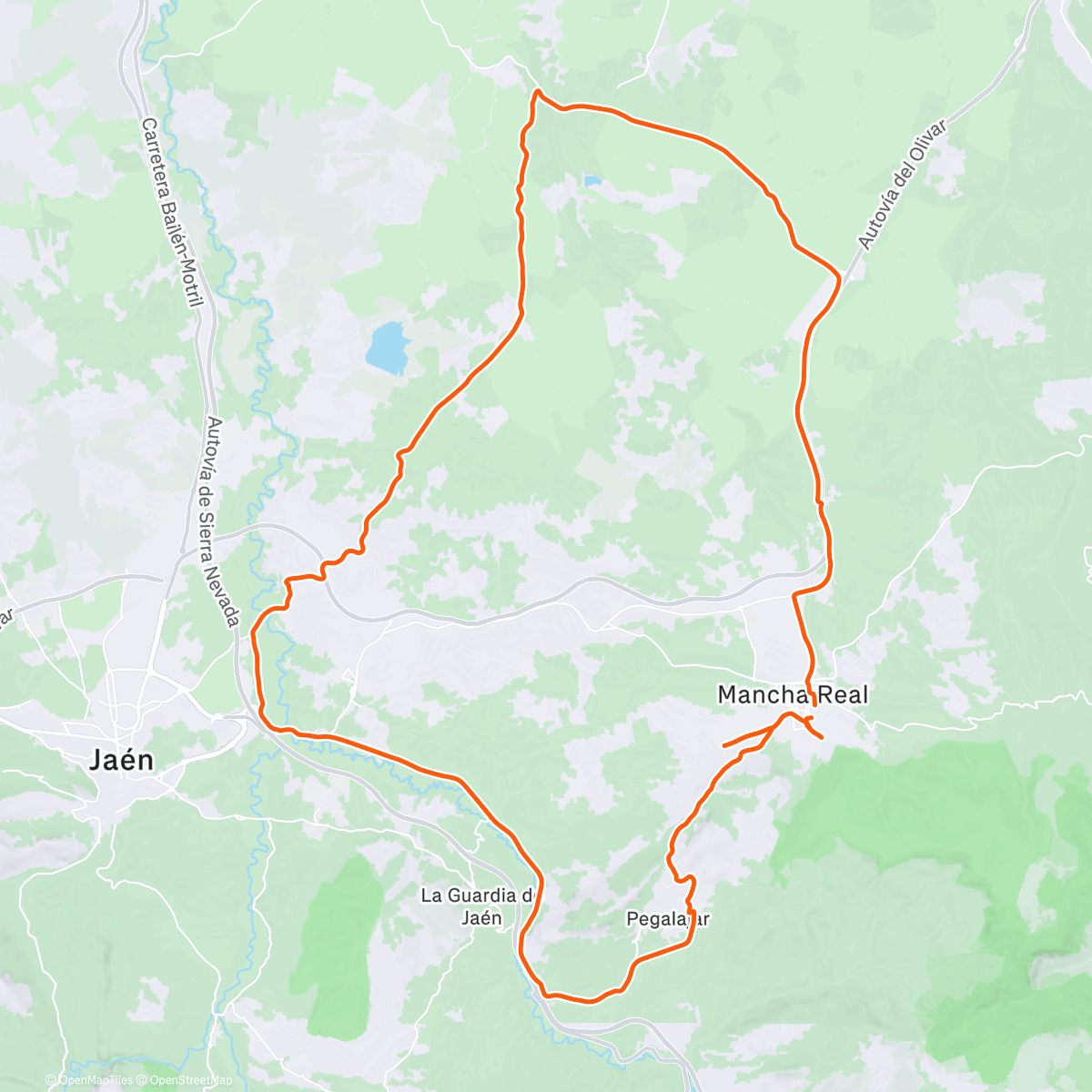 Map of the activity, Bicicleta a la hora del almuerzo