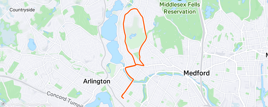 Map of the activity, Afternoon Run