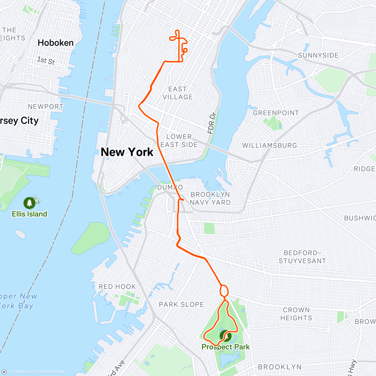Map of the activity, Zwift - No Sleep Till Brooklyn in New York