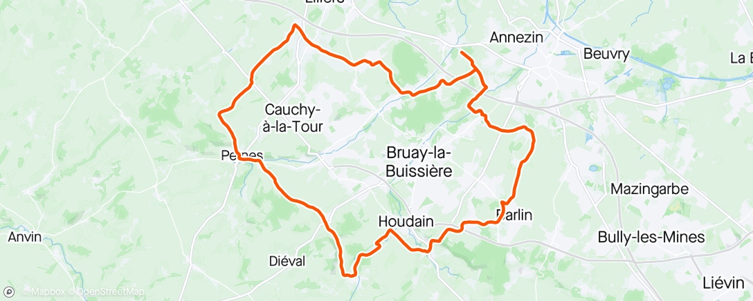 Map of the activity, Sortie vélo avec les baudets