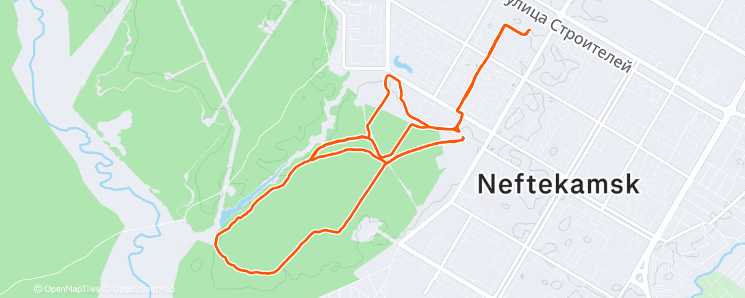 Map of the activity, Вечерний забег