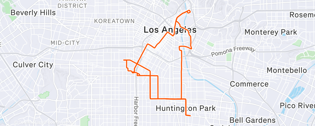 Map of the activity, Evening Ride