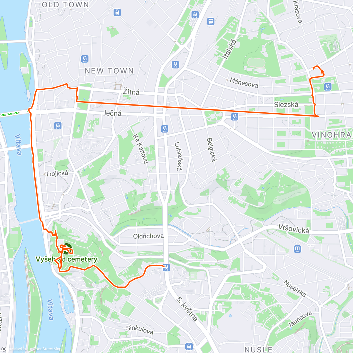 Карта физической активности (Afternoon Walk - Vyšehrad)