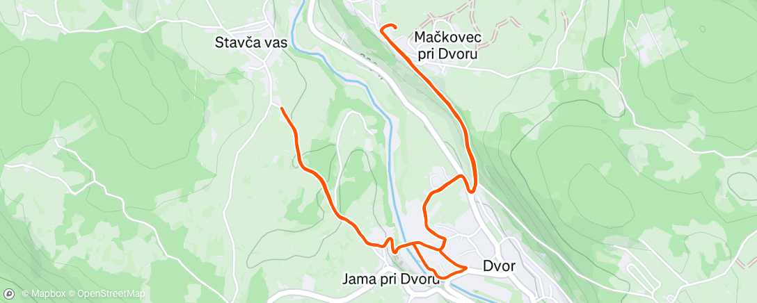 Map of the activity, Evening Trail Run