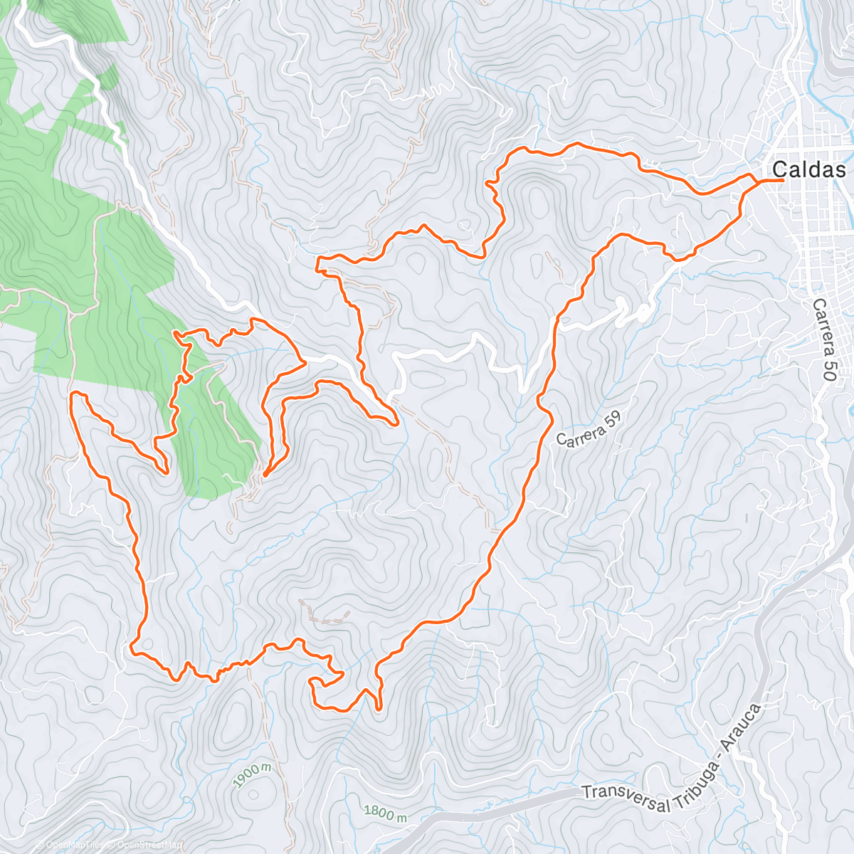 Карта физической активности (Caldas Trail Run)