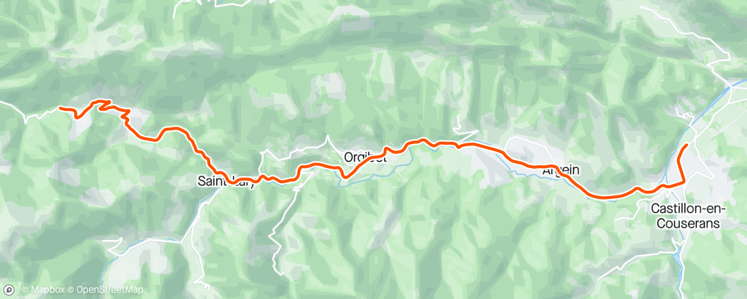 Map of the activity, Col de Portet d'Apset KOM