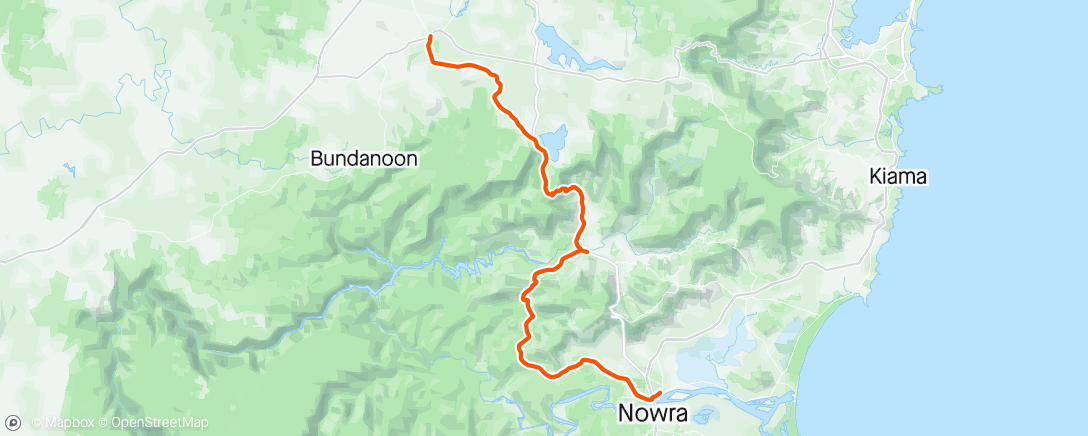 Map of the activity, Moss Vale to Bomaderry