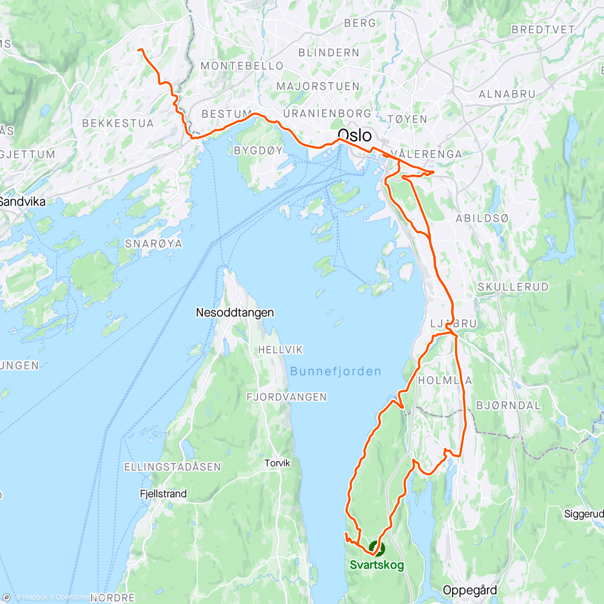 Map of the activity, Svartskog