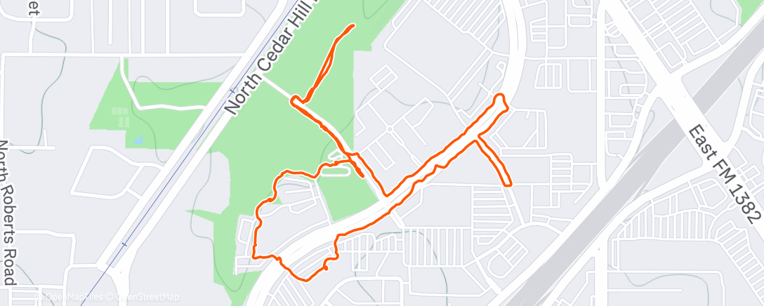 Map of the activity, Afternoon Run