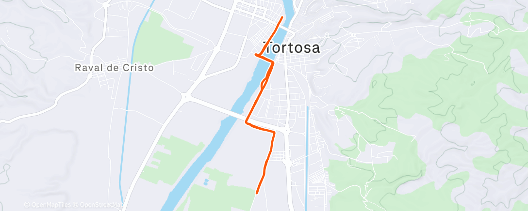 Map of the activity, Bicicleta al anochecer