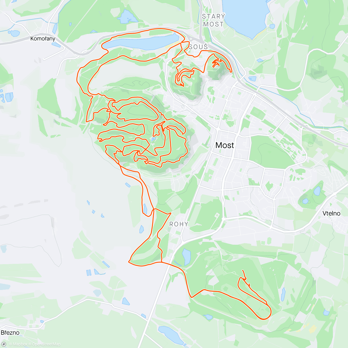 Map of the activity, Extrém Bike Most 12./5. 🥵