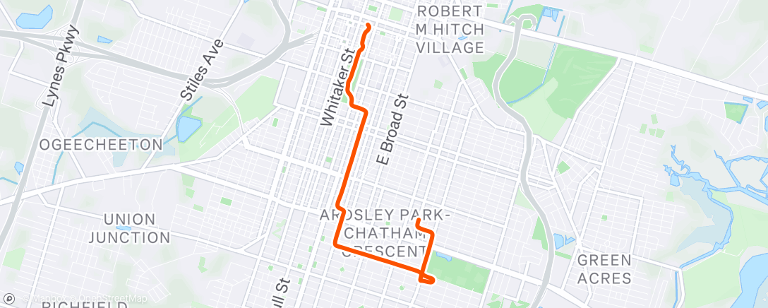 Map of the activity, Afternoon Ride