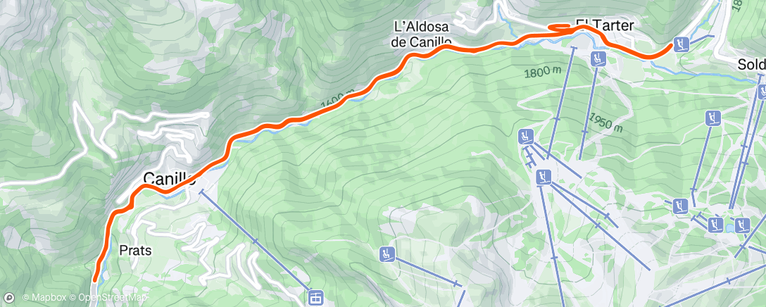 Map of the activity, Mittagsradfahrt