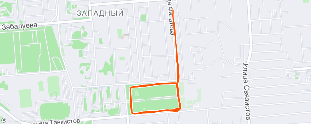Kaart van de activiteit “Вечерний забег”